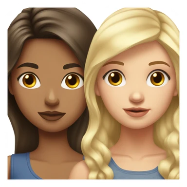 Realistic Russian Brunette hair girl and her Russian blonde haired bestie  sticker
