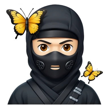 Crea un emoji para usar en WhatsApp con estos dos emoji 🥷🏻🦋. sticker