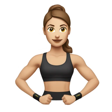 white woman with brown hair working out with TRX resistance bands sticker