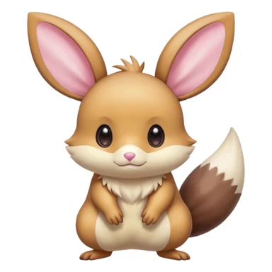 Kawaii Shiny Colorful Pastel Dedenne-Minccino-Furret-Eevee-fusion Full Body sticker