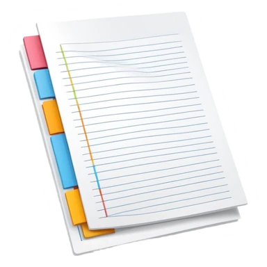  folded marketing sheet with colored tabs and layout lines sticker