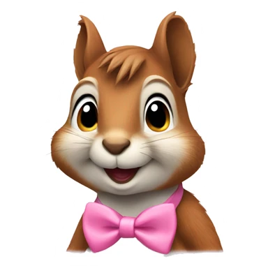 female squirrel with pink bow tie sticker