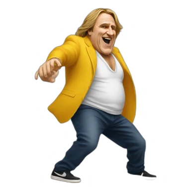 gérard depardieu dancing hiphop sticker