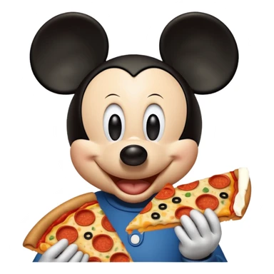 Mickey comiendo pizza  sticker