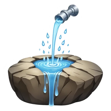 water pouring onto rocks and steaming sticker