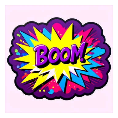 Pop art boom sticker
