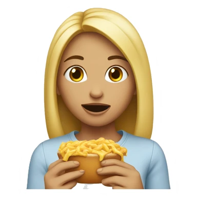 a girl eating with the text “she ate” sticker