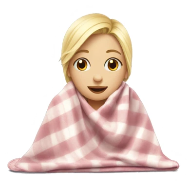 Blond girl sends kiss cozy blanket on  sticker