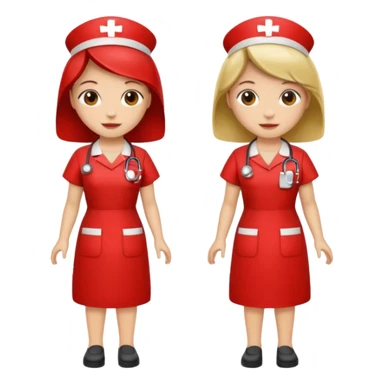 red dresses nurse sticker