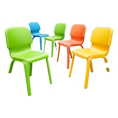 Plastic chairs in jungle sticker