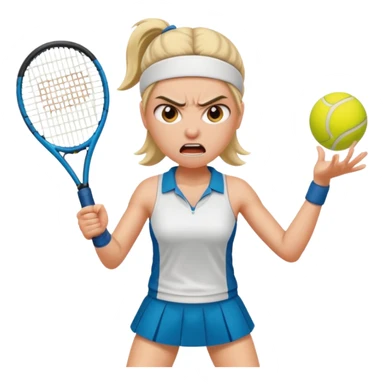 female tennis player angry sticker