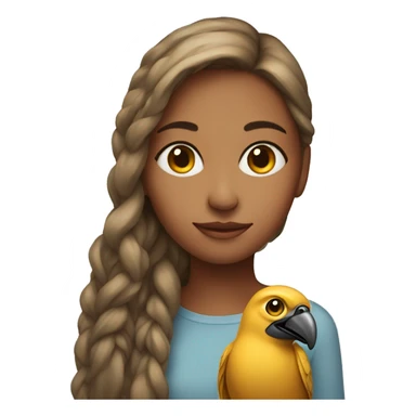 Girl with bird  sticker