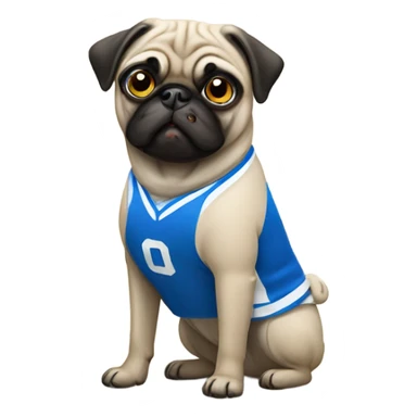 Pug wearing jersey sticker
