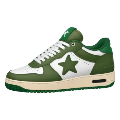 Сделай кроссовки BAPE STA белые с темно-зелеными  sticker