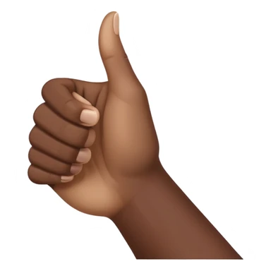 A dark skin tone thumbs up gesture with a subtle light skin tone gradient at the edge sticker