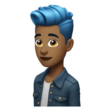 blue hair with a low taper fade sticker