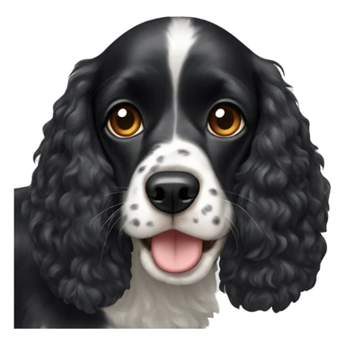 Black cocker spaniel dog with Heterochromia sticker