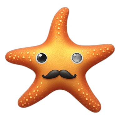 A starfish that has a handlebar mustache. sticker