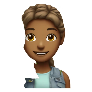 smiling girl with indoor plant sticker