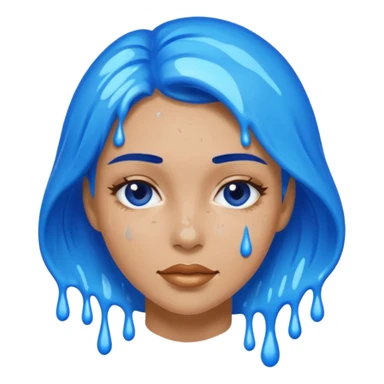 Woman  blue splashed sticker