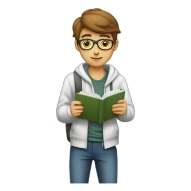 Étudiant qui étudie avec concentration  sticker