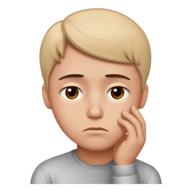 Emoji triste 😔 qui pense à M sticker