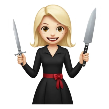 a girl classic smiley with a nife on the bach and vampire theet sticker