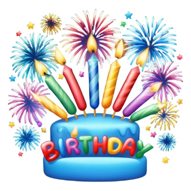 Firework display with HAPPY BIRTHDAY LUKE sticker