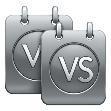 Two overlapping calendar icons with a 'VS' symbol in the middle sticker