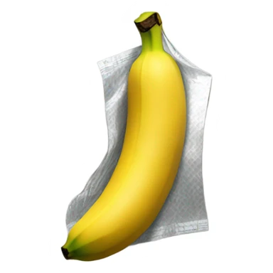 A banana that is duct taped to a wall sticker