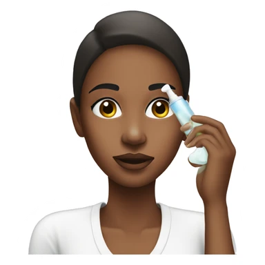 Girl putting serum on face  sticker