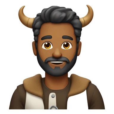 BROWN MAN WITH BEARD AND HORNS sticker