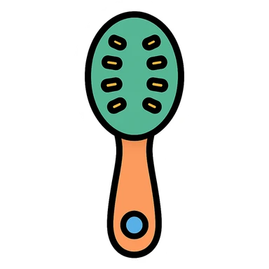 hairbrush icon with color outline sticker