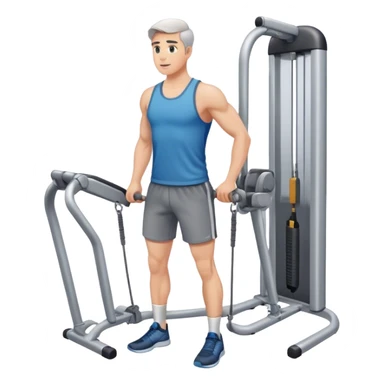 standing man hip abduction cable machine exercise sticker