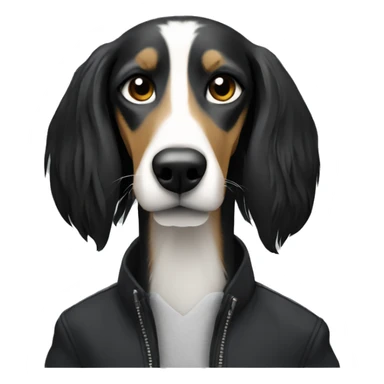 saluki in black jacket sticker