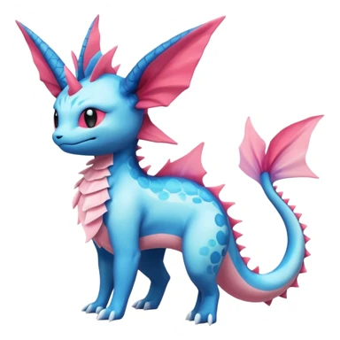 Salandit-Vaporeon-Amaura-Sylveon-Fakémon-hybrid-creature (full body)  sticker