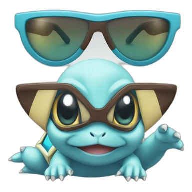 Pokemon squirtle wear triangle sunglasses iOS emoji sticker