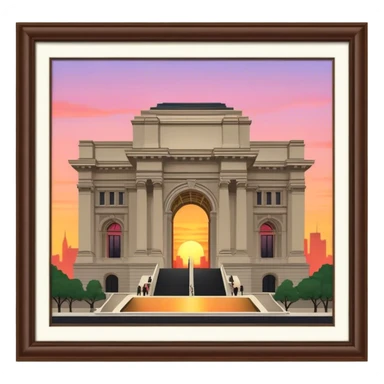 the met museum new york city at sunset sticker
