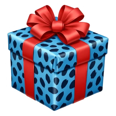 blue leopard print present sticker