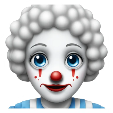 Sad clown Pierrot with blue eyes  sticker