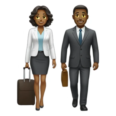 a business trip white couple sticker