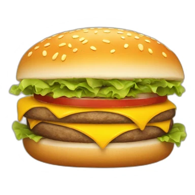 Hamburger with smiling face sticker