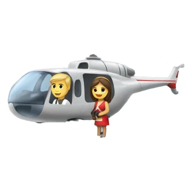 Slavic guy with a girl on a helicopter sticker