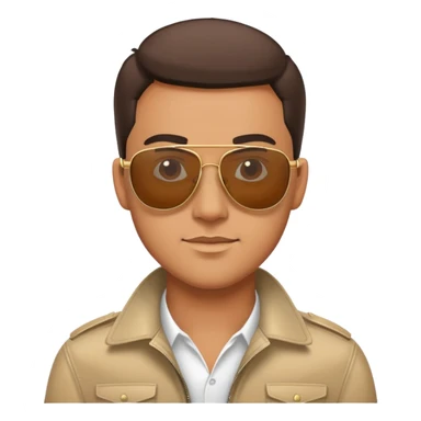 confident man with aviators sticker