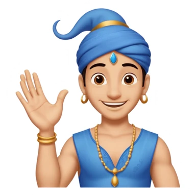 Genie from Aladdin. make several options for the genie from alladin cartoon for the further animation, i want that he shows the like with his left hand and smiles sticker