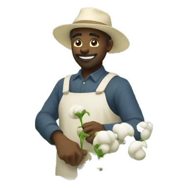 someone picking cottton in a field full of people sticker