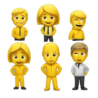 
a team of yellow people sticker