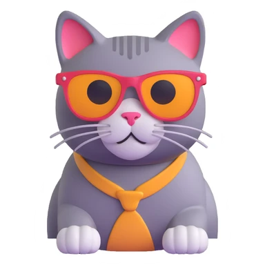 Cat wearing sunglasses sticker