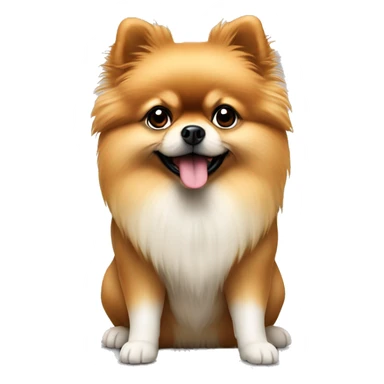 En vit liten pomeranian utklädd till tomten  sticker