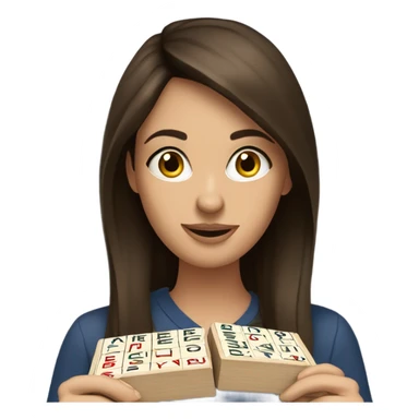 Brunette playing scrabble sticker
